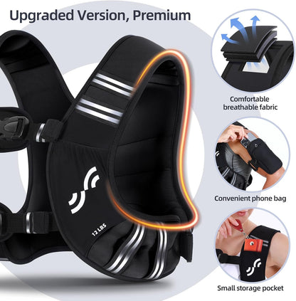 Weighted Vest for Men Women: 8Lbs/12Lbs/15L