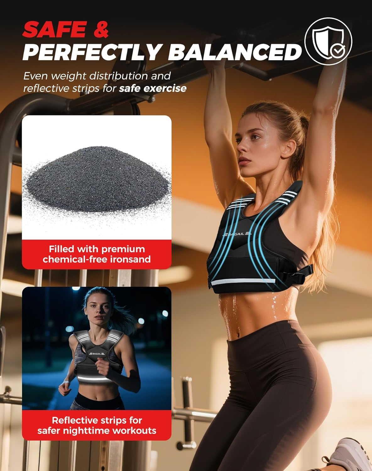 Adjustable Weighted Vest, 4-10Lb/12-18Lb