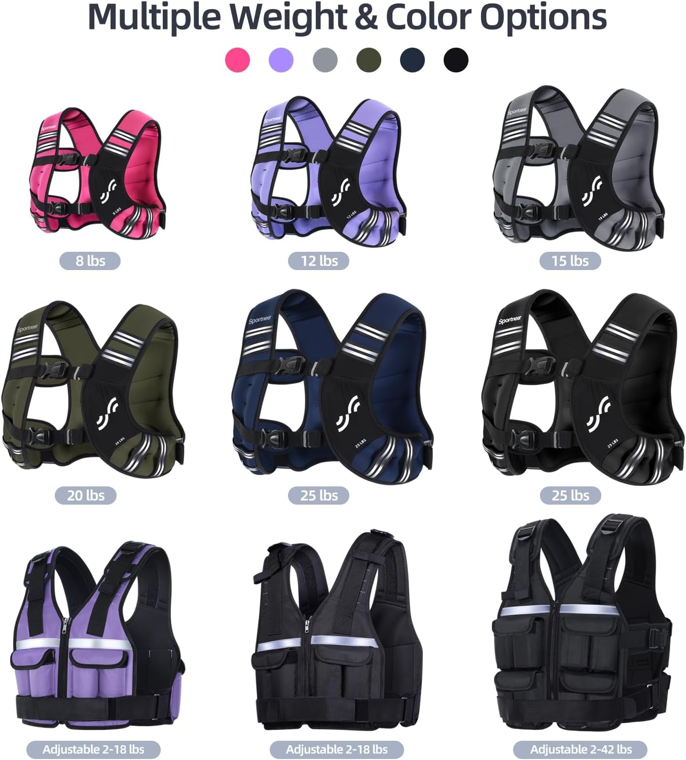 Weighted Vest for Men Women: 8Lbs/12Lbs/15L