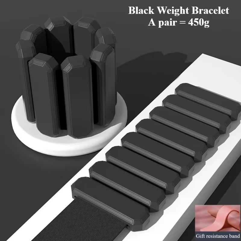 Adjustable Load Bearing Wristband Steel&Silicone Wristband Wearable Ankle&Wrist Weight Strap for Fitness, Running