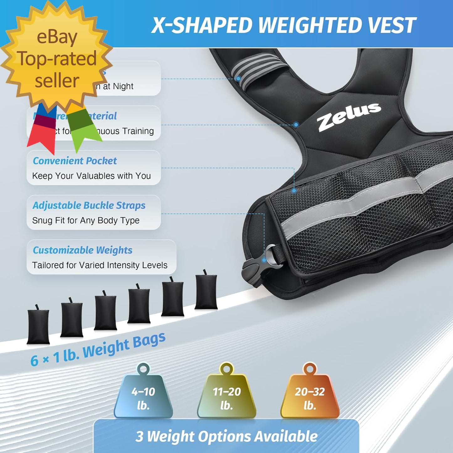 Weighted Vest for Men and Women 4-10Lb Vest with 6 Ironsand