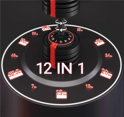 7-52.5Lbs Quick Adjust Dumbbell Set for Home Gym, Set of 2, Black/Red