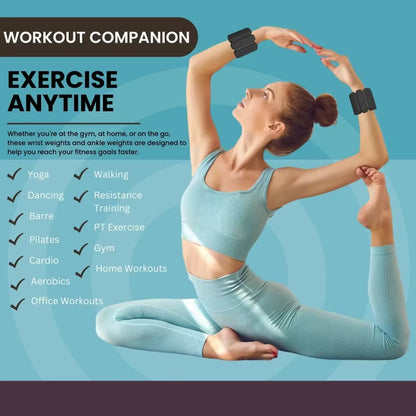 Adjustable Load Bearing Wristband Steel&Silicone Wristband Wearable Ankle&Wrist Weight Strap for Fitness, Running