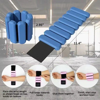 Adjustable Load Bearing Wristband Steel&Silicone Wristband Wearable Ankle&Wrist Weight Strap for Fitness, Running