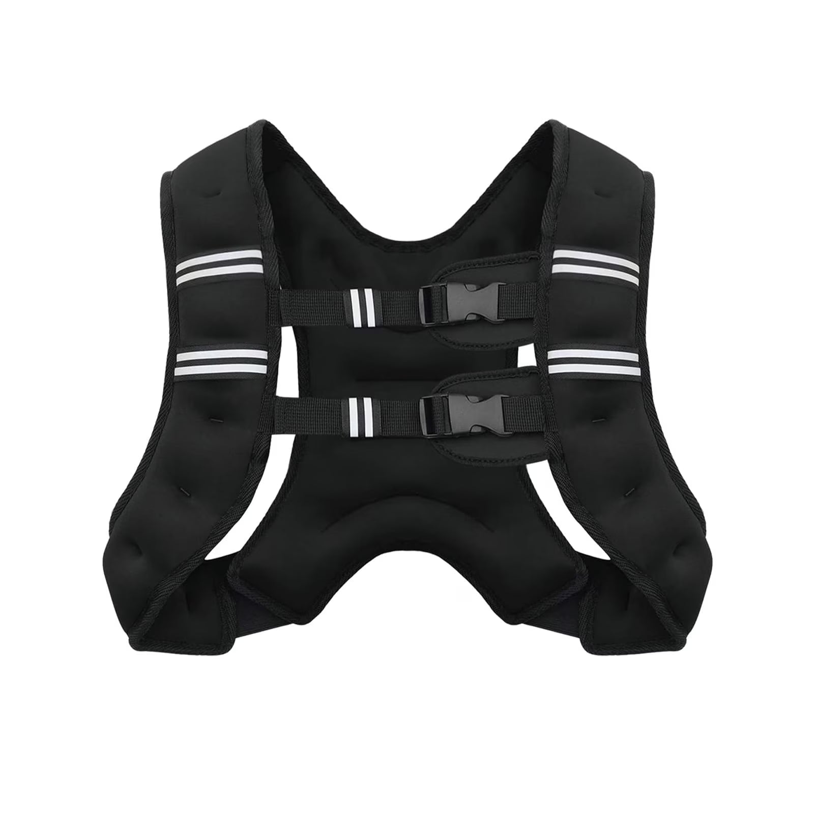 Weighted Vest 8 Lb Weight Vest for Woman Men Sport Weighted Vest with Reflective Stripe Adjustable Buckle Straps Back Black Mesh Pocket for Strength Training Running