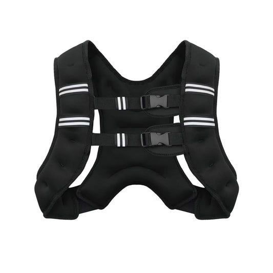 Weighted Vest 8 Lb Weight Vest for Woman Men Sport Weighted Vest with Reflective Stripe Adjustable Buckle Straps Back Black Mesh Pocket for Strength Training Running