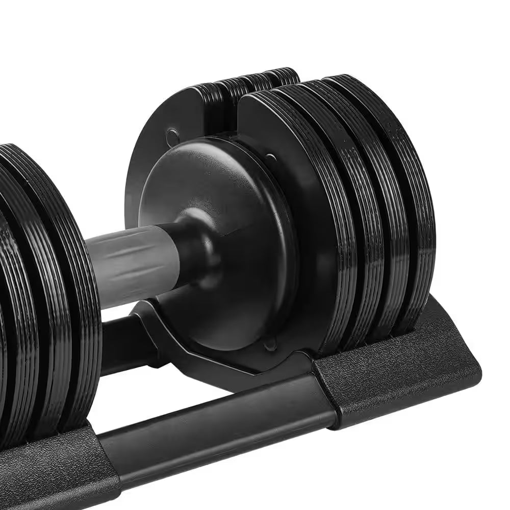 Adjustable Dumbbell, Total 52 Lbs. Black Steel Adjustable Dumbbell with Non-Slip Handle