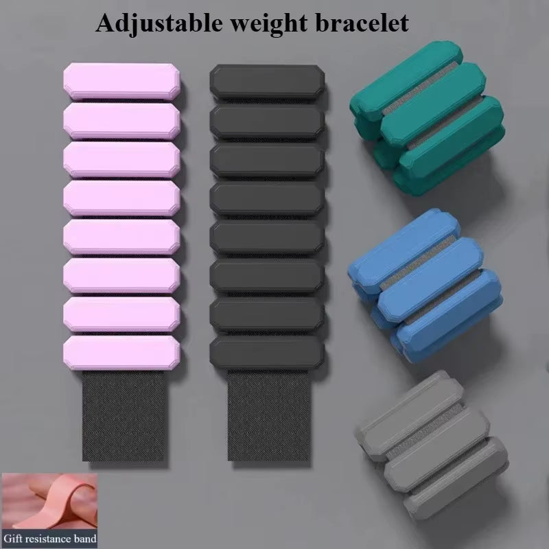 Adjustable Load Bearing Wristband Steel&Silicone Wristband Wearable Ankle&Wrist Weight Strap for Fitness, Running